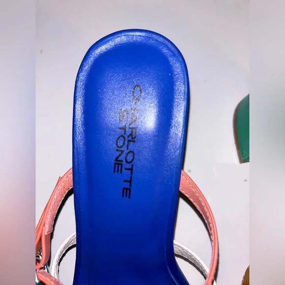 Charlotte Stone Mireille Sandal, Multicolor Mismatched Strappy Sandals, size 9 - Picture 6 of 13